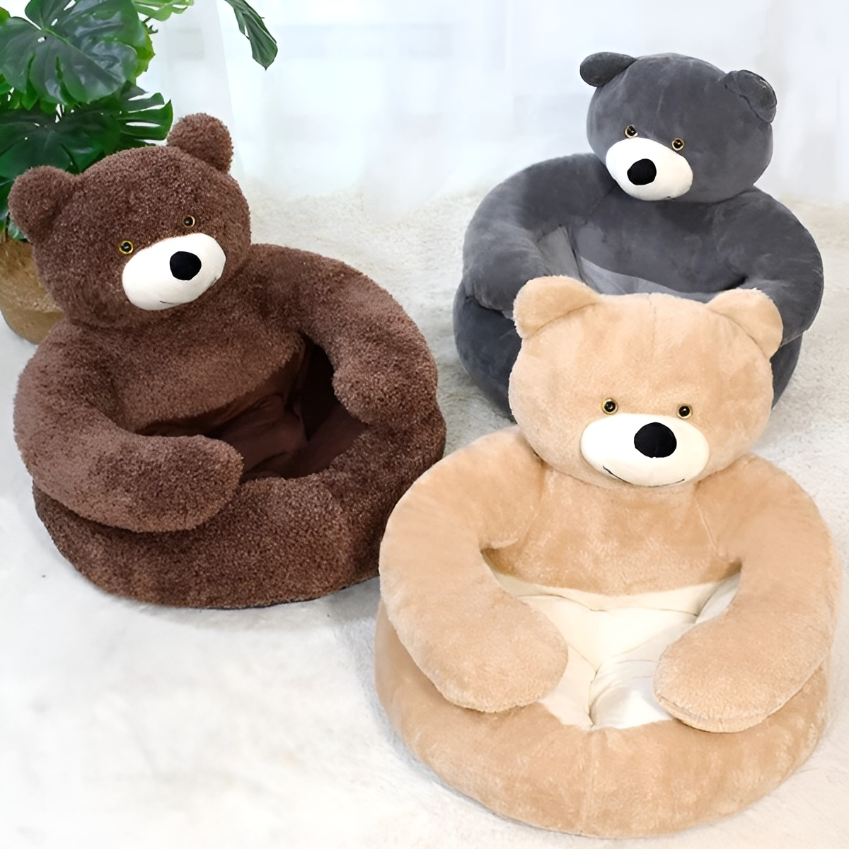 SweetSeat - Adorable chaise en peluche en forme d'ours en peluche pour animaux de compagnie